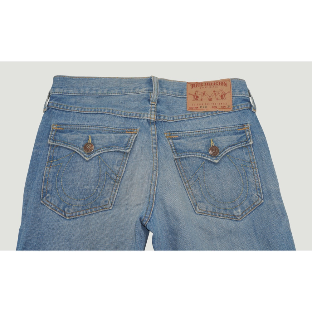 True Religion Billy Mens 29 Straight Leg Jeans Y2K Button Fly Flap Pockets - Picture 6 of 6